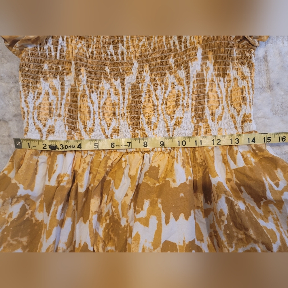 Cleobella Samantha Midi Dress Ruffle Tiered 100% Cotton Yellow Print Size XL - Picture 6 of 9